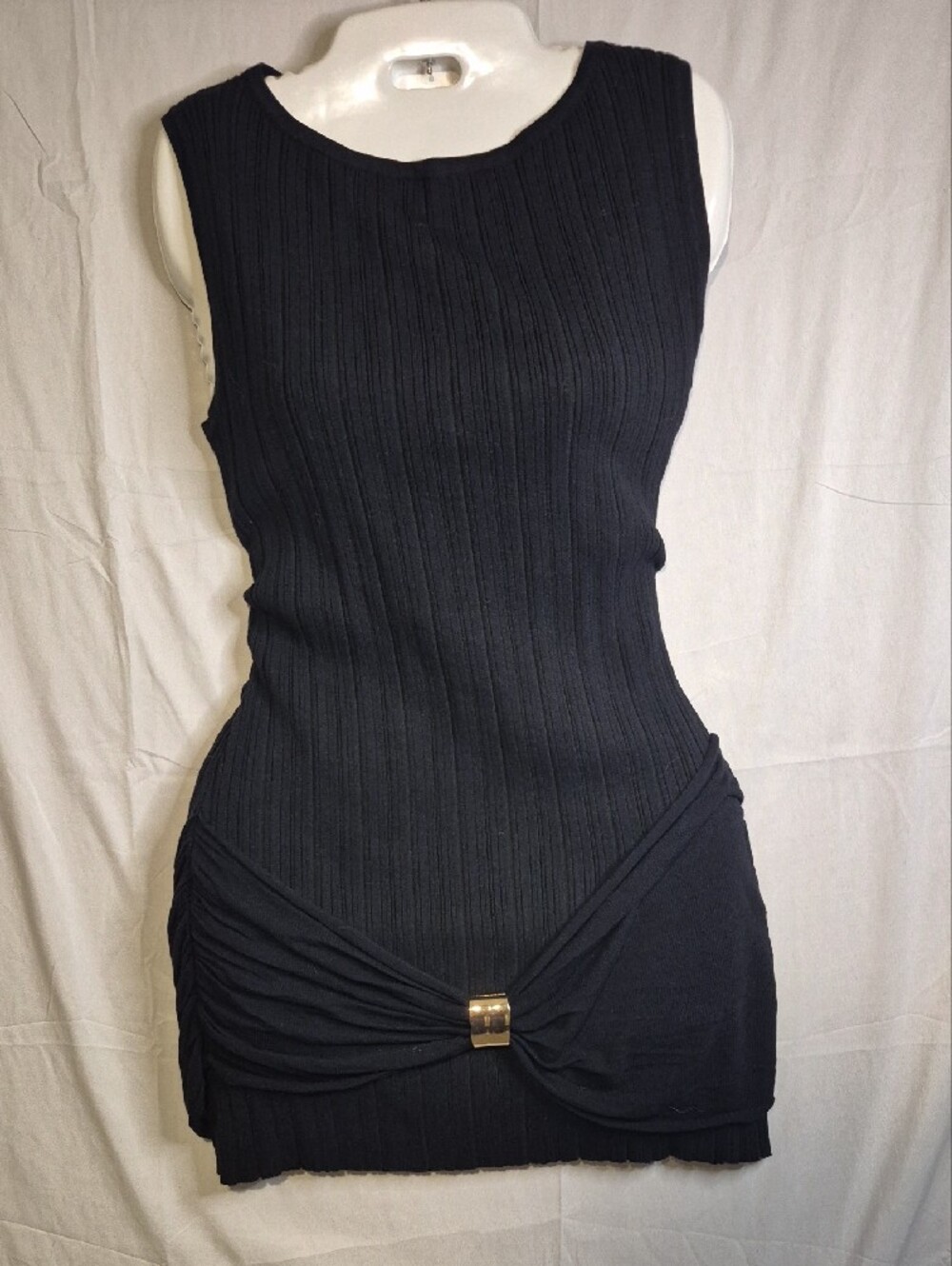 PrettyLittleThing Black Ribbed Neck Top